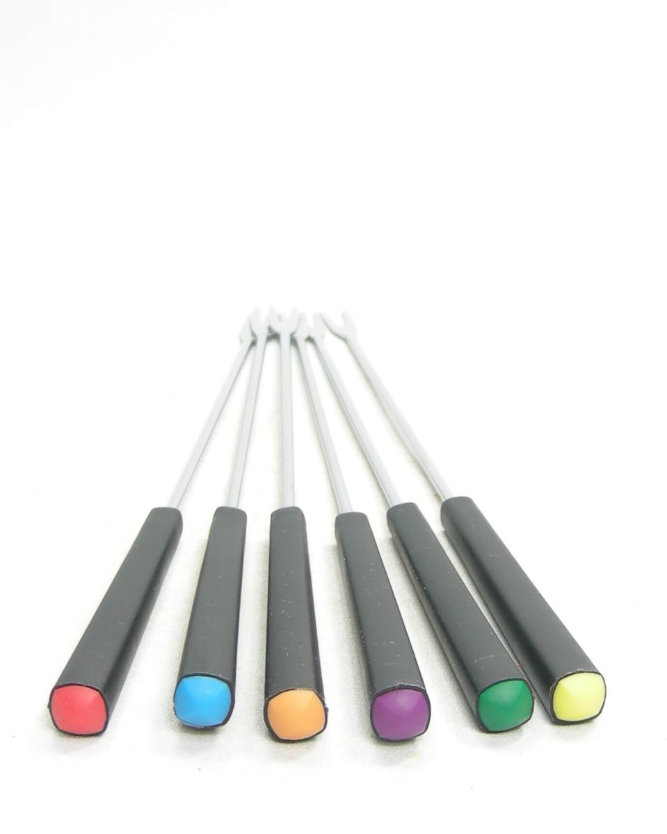 6 Fonduevorken met kleurstip