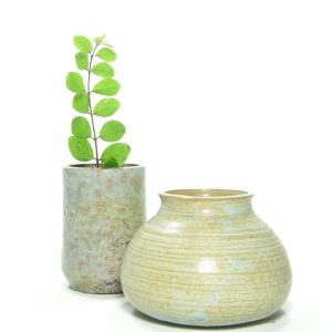 Vaasje bruin – blauw