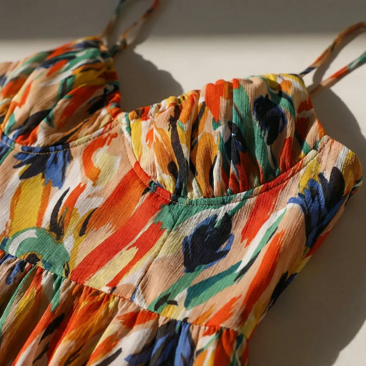 Zomerjurk dames | Mouwloze jurk met kleurrijke print en luchtige pasvorm - Afbeelding 4